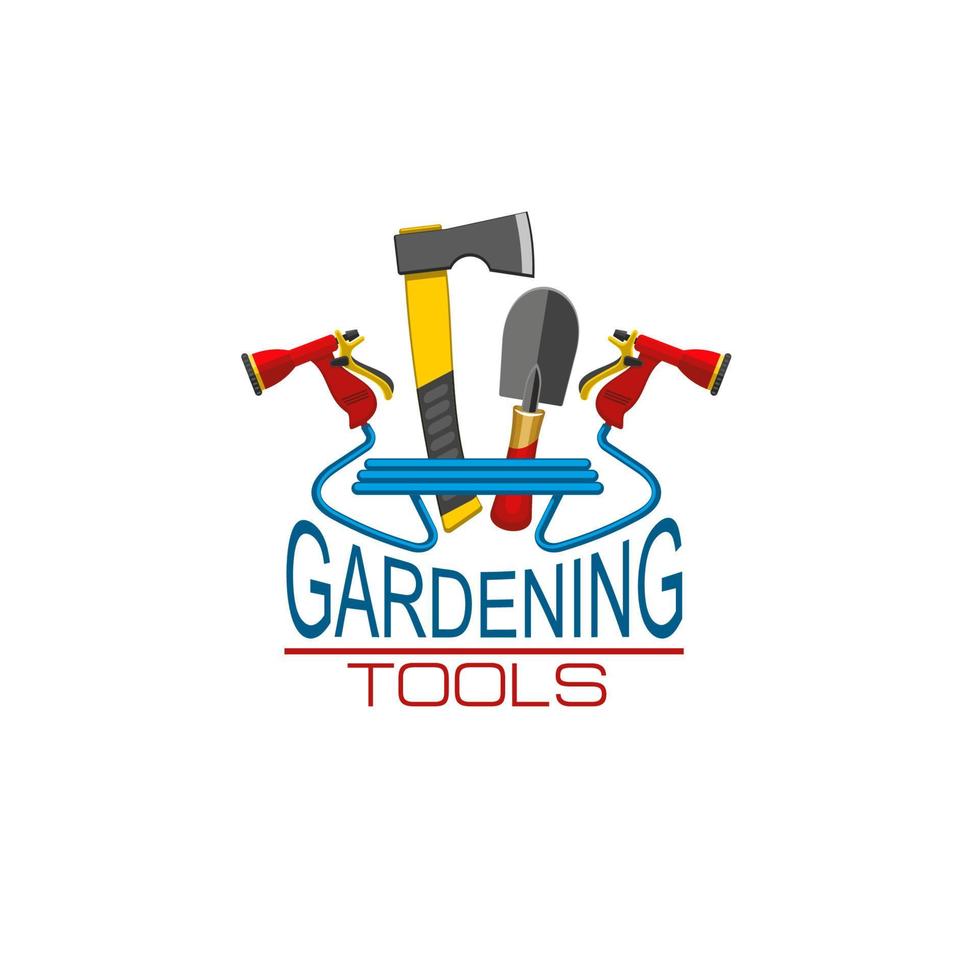 ícone vetorial de ferramentas de jardinagem para loja de jardineiro vetor