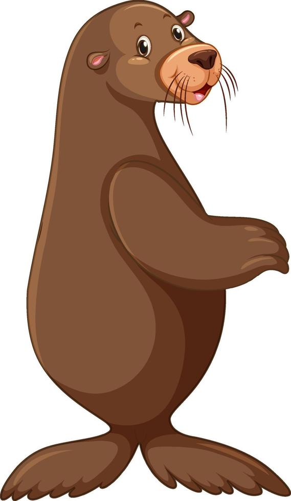personagem de desenho animado de leão marinho fofo vetor