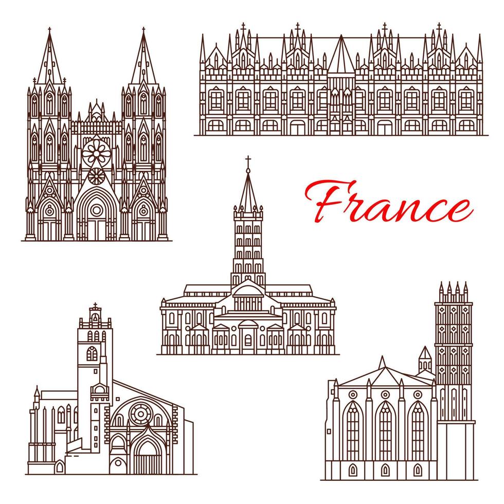ícone de marco de viagens francês de pontos turísticos de arquitetura vetor