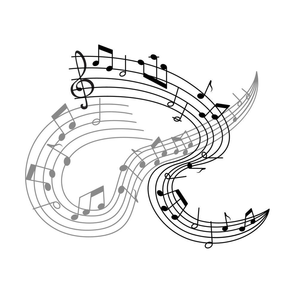cartaz de música vetorial ou ícone de equipe de notas musicais vetor