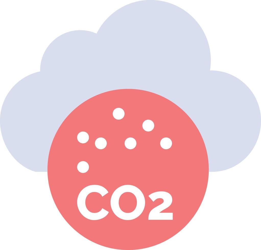 modelo de banner de ícone de vetor de ícone de cor plana de dióxido de carbono de ar CO2 poluição