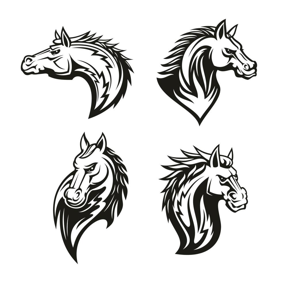 ícone vetorial de cabeça de cavalo real heráldica vetor