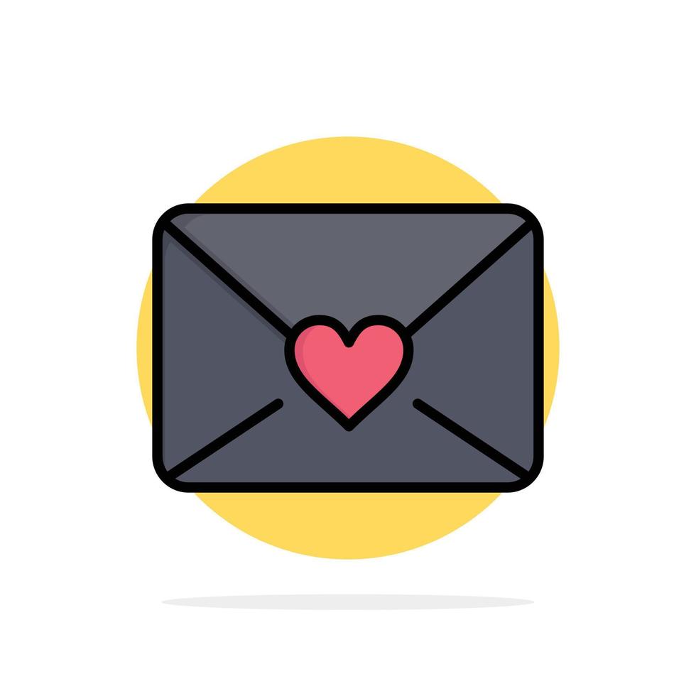 e-mail amor coração círculo abstrato círculo fundo ícone de cor plana vetor