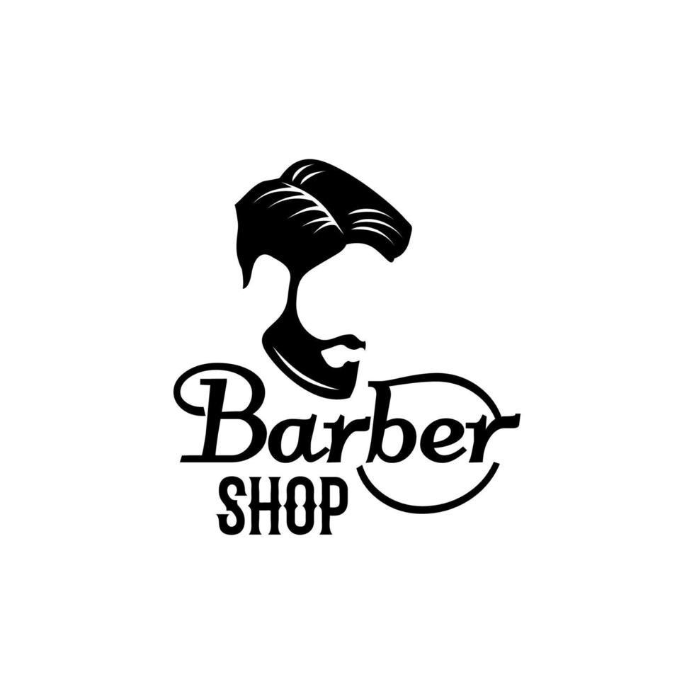 ícone de cabeça de bigode de barba de barbearia vetor