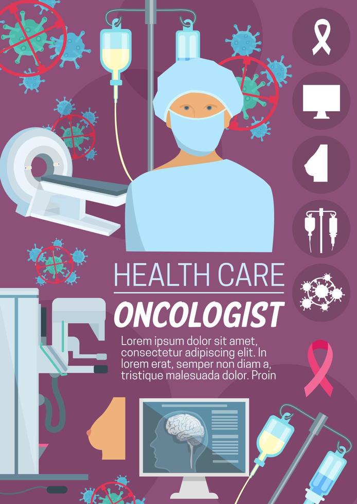 banner de oncologista para design de medicina oncológica vetor
