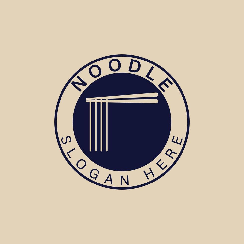 logotipo, ícone e símbolo vintage de macarrão, com design de ilustração vetorial de emblema vetor