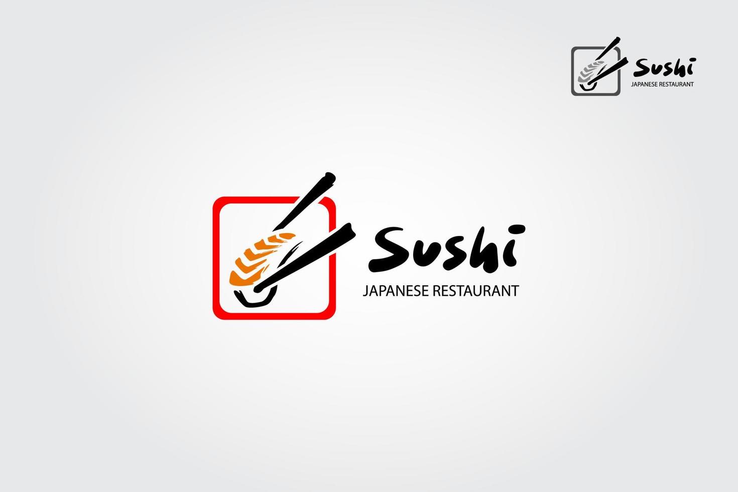 restaurante japonês de sushi. modelo de logotipo de vetor criativo.