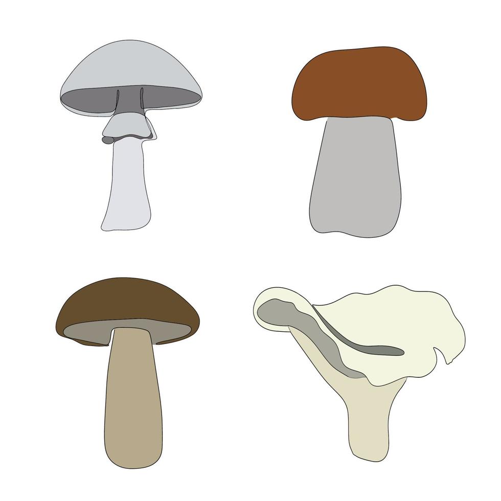 ícone de cogumelo desenhado em uma linha. ilustração vetorial. vetor