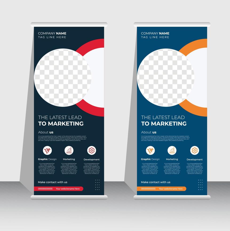 roll up banner design vetor