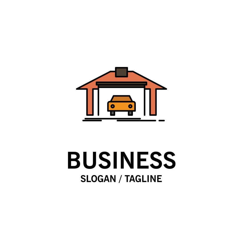 modelo de logotipo de negócios de construção de carros de construção de garagem cor lisa vetor