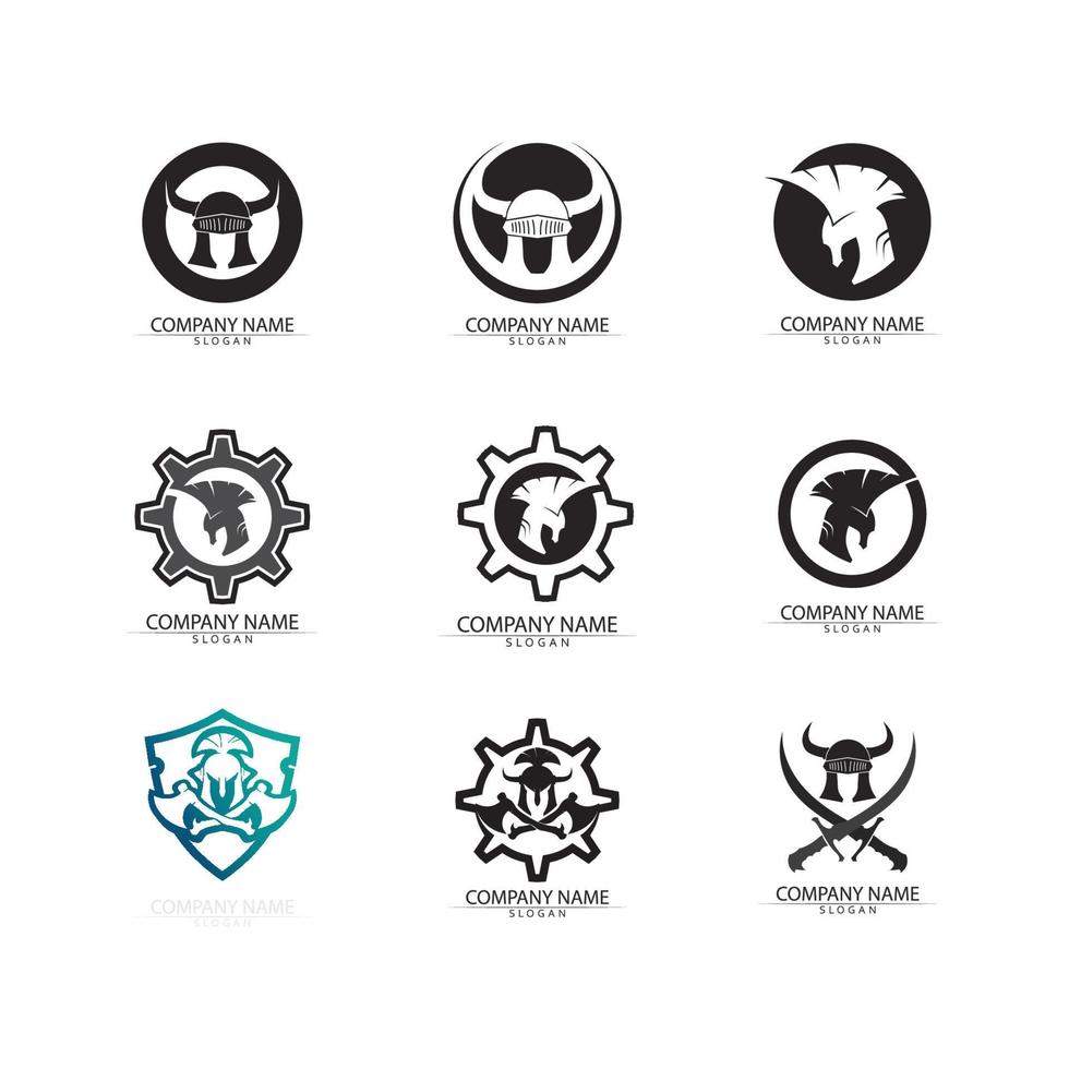 vetor de designs de ícone de logotipo espartano