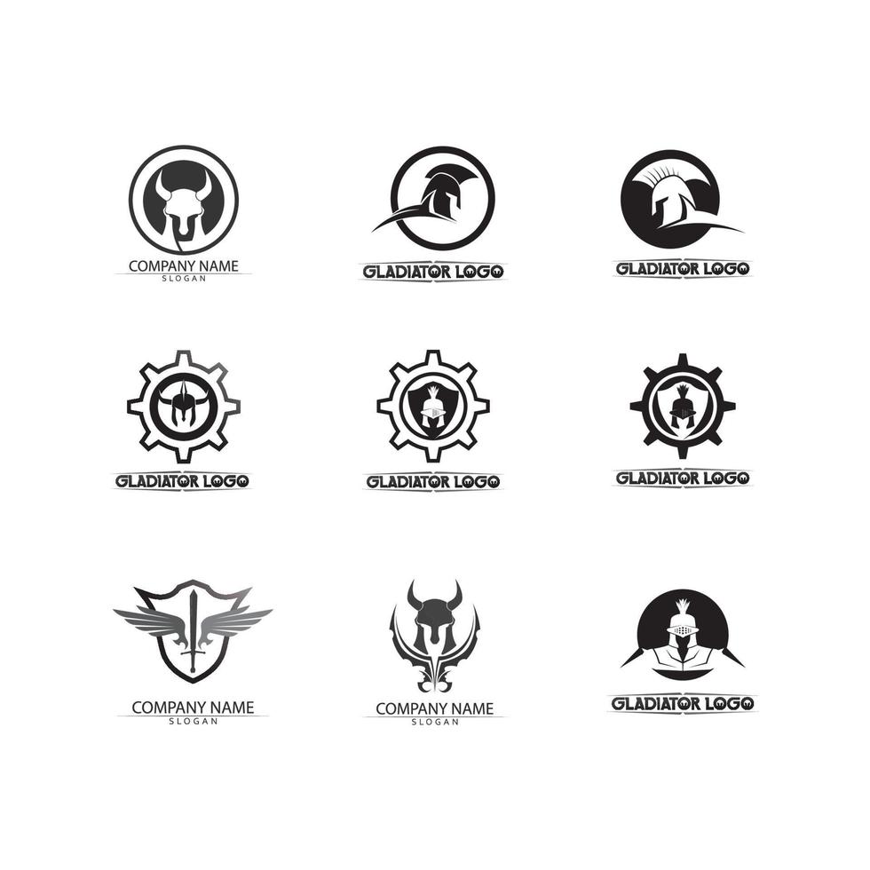 vetor de designs de ícone de logotipo espartano