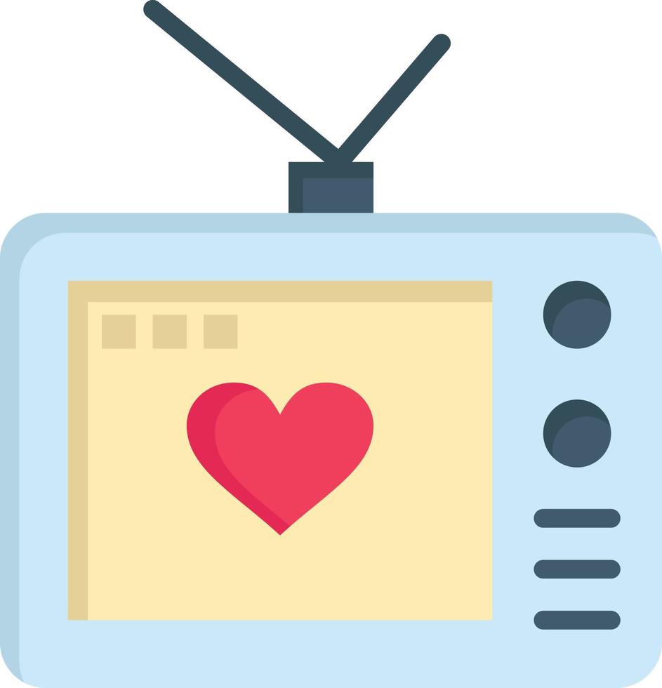 modelo de banner de ícone de vetor de ícone de cor plana filme de amor de televisão