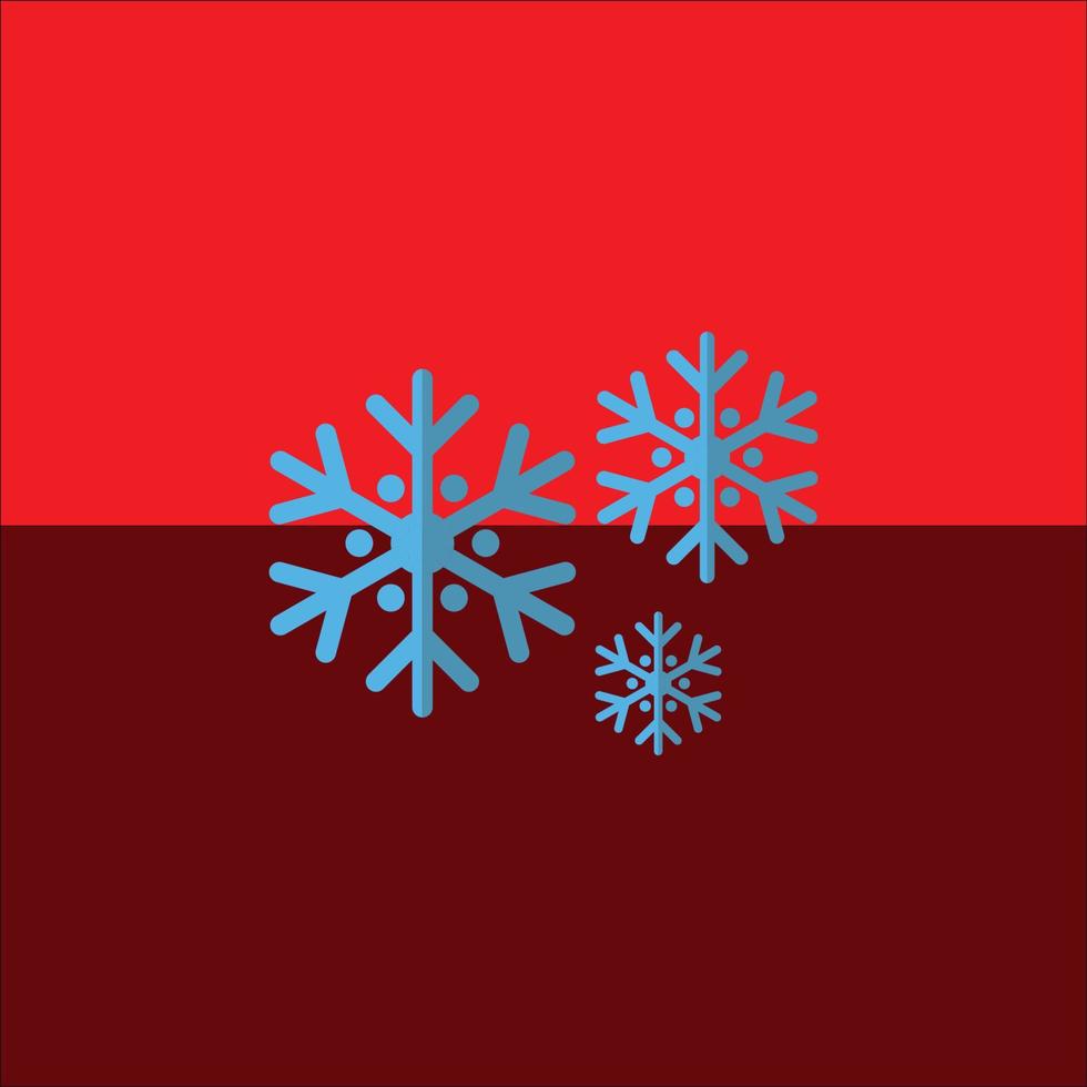 flocos de neve feitos com padrões azuis azuis em um fundo vermelho específico vetor