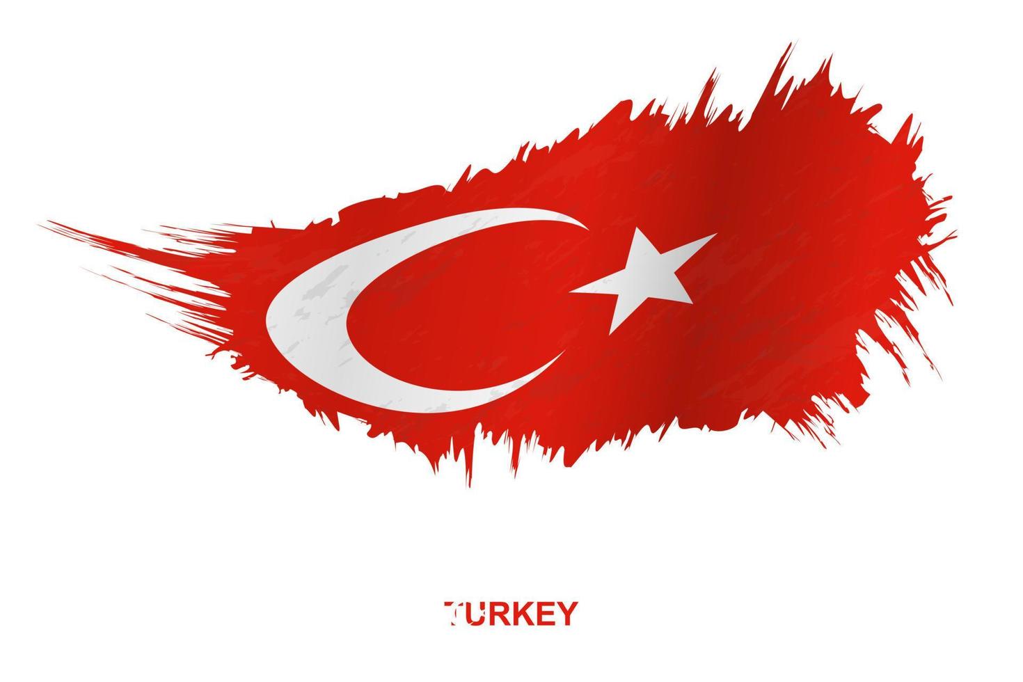 bandeira da Turquia em estilo grunge com efeito acenando. vetor