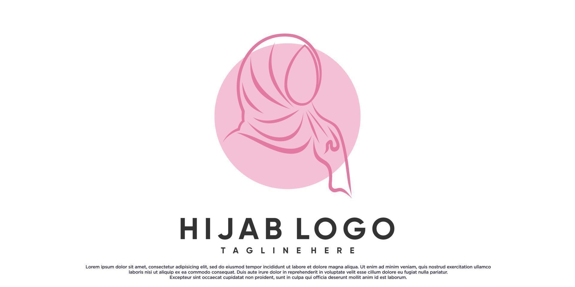 design de logotipo hijab para mulheres muçulmanas com estilo e cartão de visita vetor