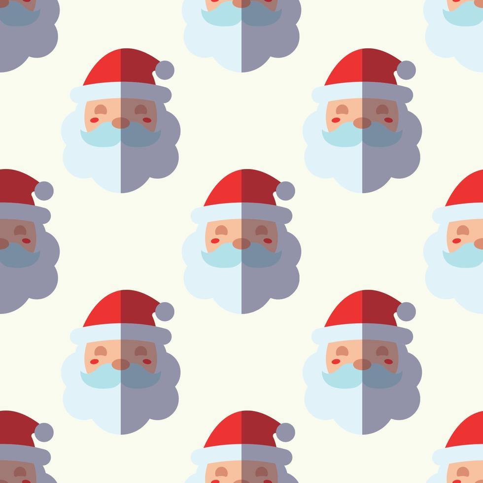 conceito de natal e ano novo. padrão simples de papai noel plana sobre fundo bege claro. perfeito para sites, embalagens, caixas de presente, cartões postais vetor