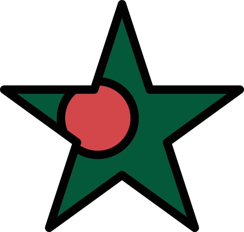 cor lisa do modelo de logotipo de negócios de estrela de bandeira de bangladesh vetor