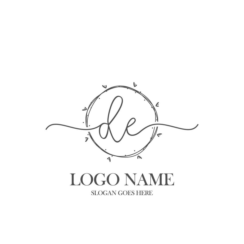 monograma inicial de beleza e design de logotipo elegante, logotipo de caligrafia de assinatura inicial, casamento, moda, floral e botânico com modelo criativo. vetor