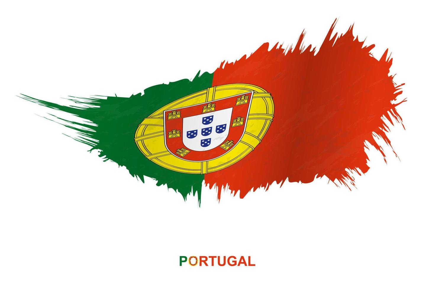 bandeira de portugal em estilo grunge com efeito acenando. vetor