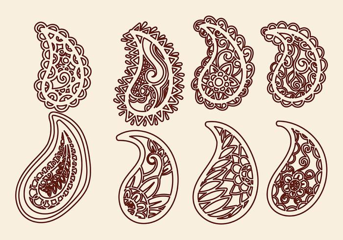 Vetores de caxemira paisley