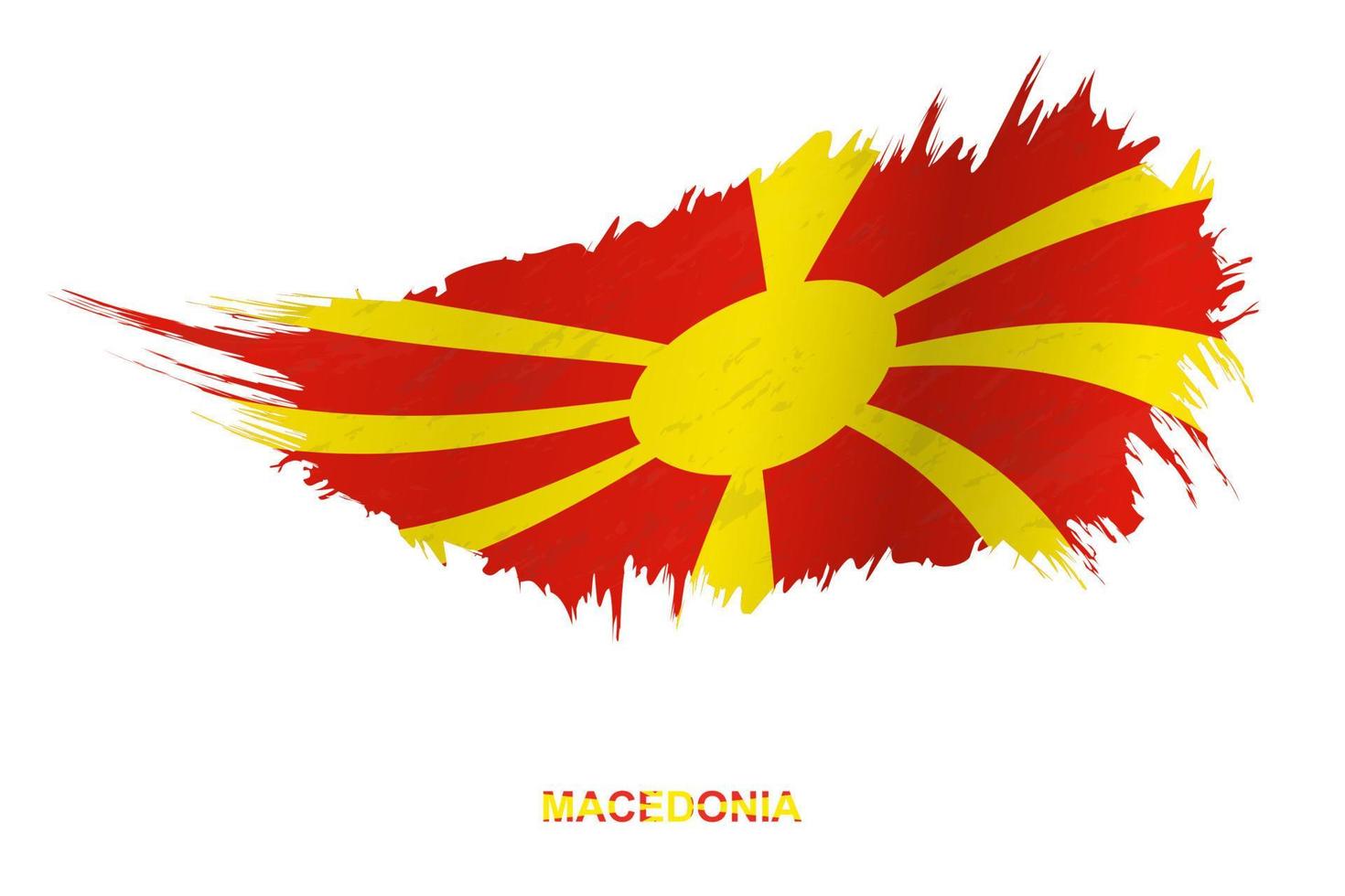 bandeira da macedônia em estilo grunge com efeito acenando. vetor