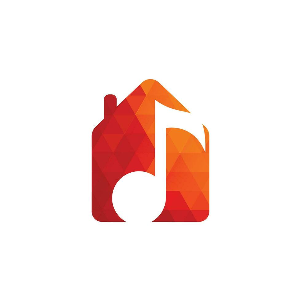 vetor de logotipo de ícone de música em casa.