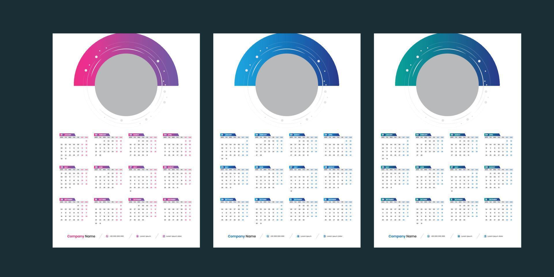 calendário de parede 2023 vetor