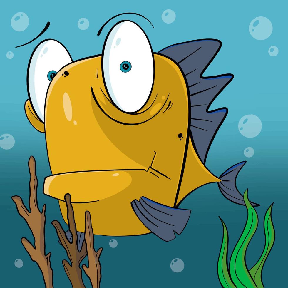 o peixe amarelo vetor