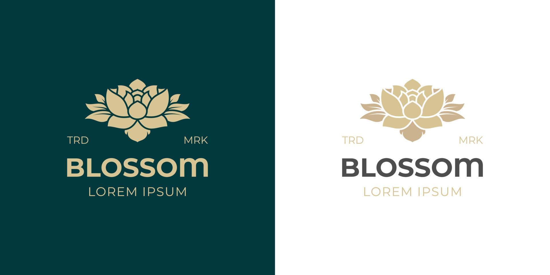design de logotipo floral de lótus de beleza e símbolo de ícone de flor de spa, pode ser usado produto de beleza, design de ícone de símbolo de massagem natural vetor