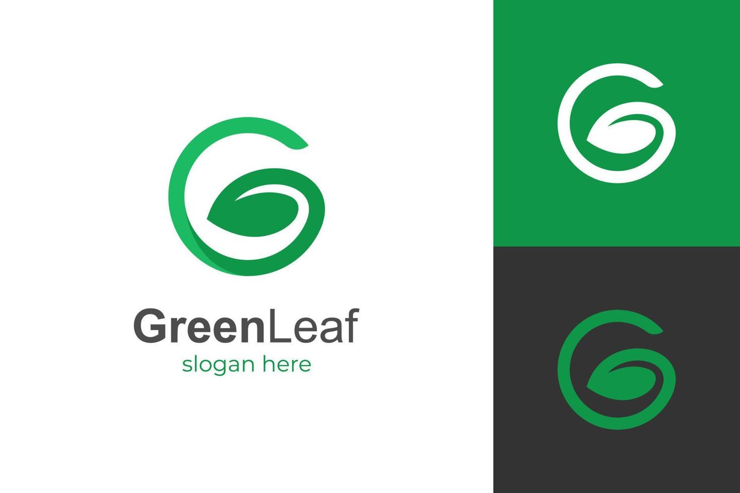 letra inicial abstrata g com logotipo de folha, ícone de logotipo de folha de cultivo verde, elemento de design de logotipo abstrato para sua marca vetor