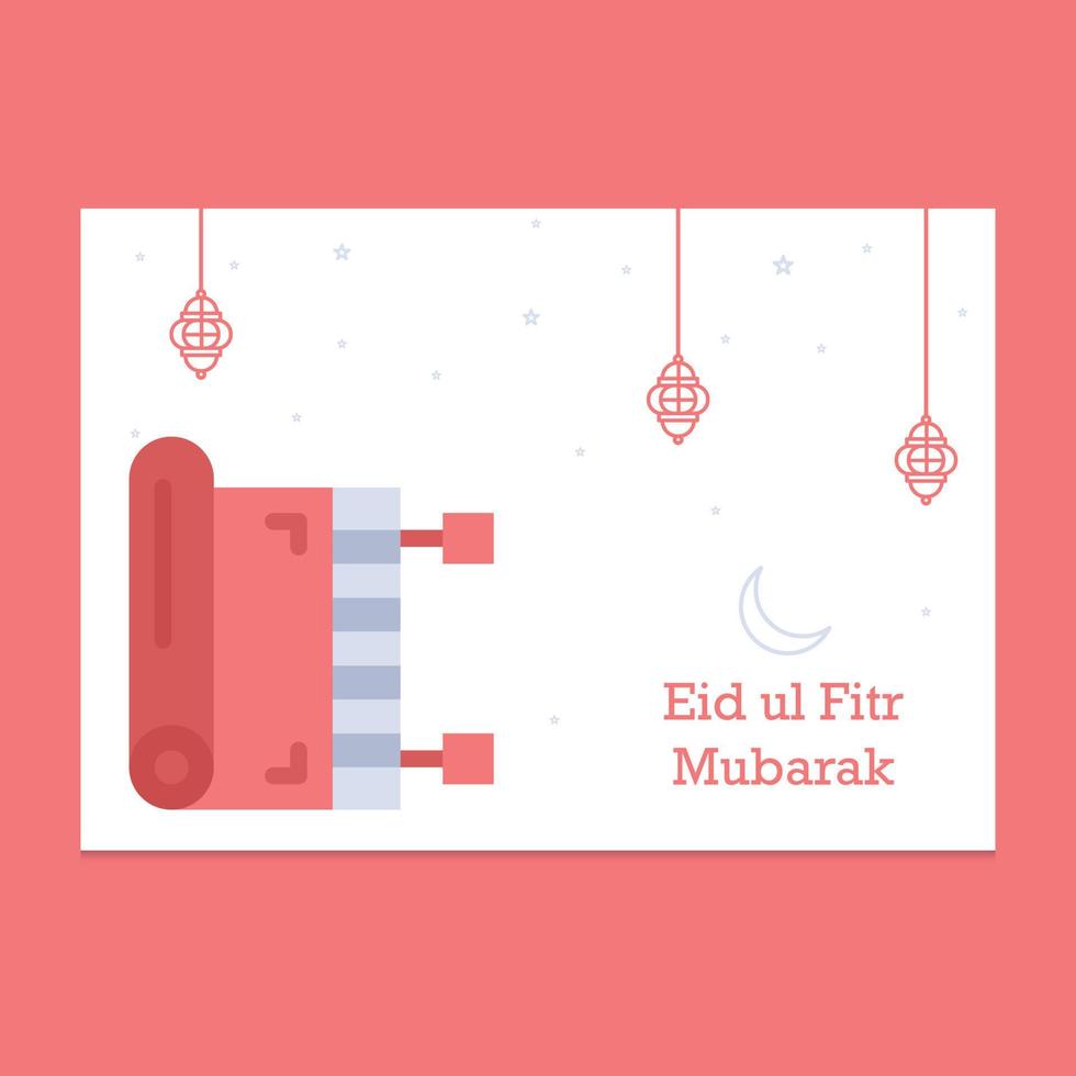 ilustração de cartão eid mubarak vetor