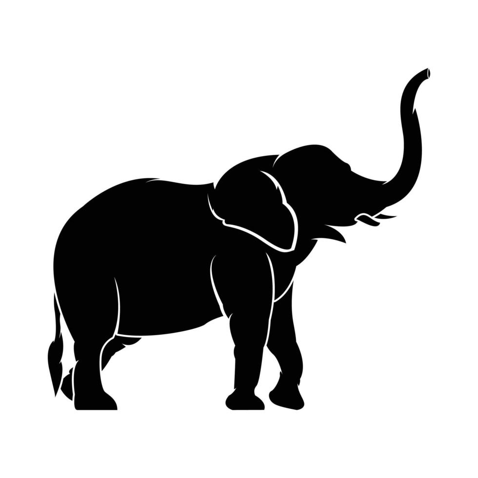 design de silhueta de elefante simples vetor