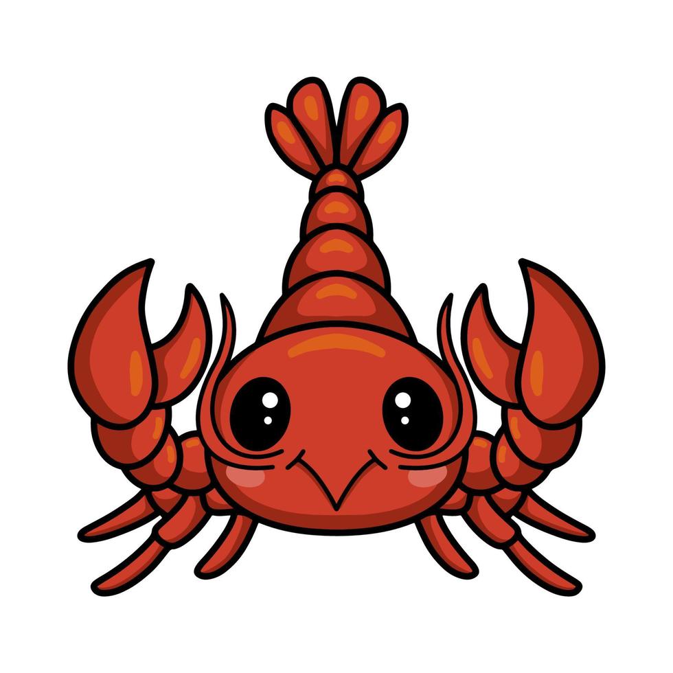 personagem de desenho animado de lagosta bonitinho vetor