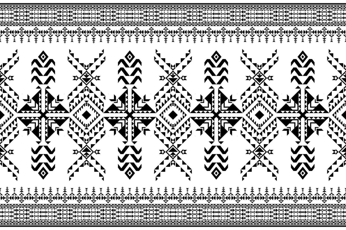 padrão sem emenda de estilo étnico geométrico. design para tecido, papel de parede, fundo, tapete, roupas. textura de vetor étnico tribal. ilustração vetorial. cor preto e branco.