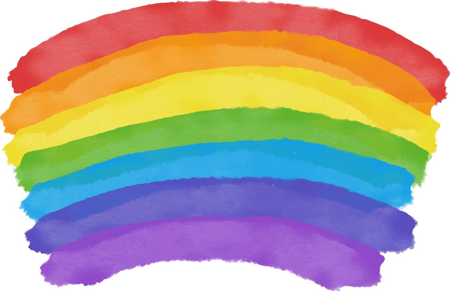 arco-íris aquarela das cores da bandeira lgbt. vetor