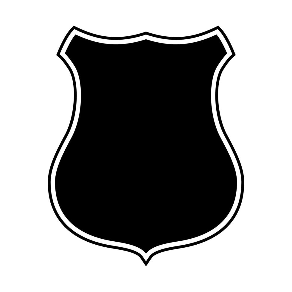 escudo símbolo cor preta isolada vetor
