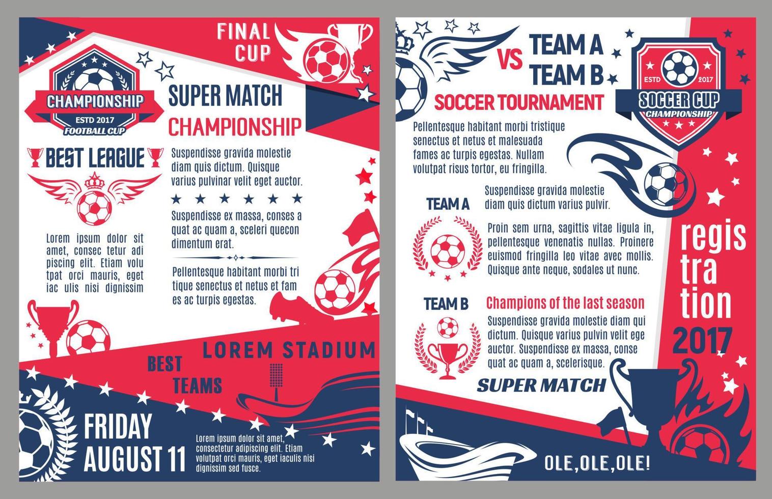 cartaz de torneio de jogo de futebol de vetor