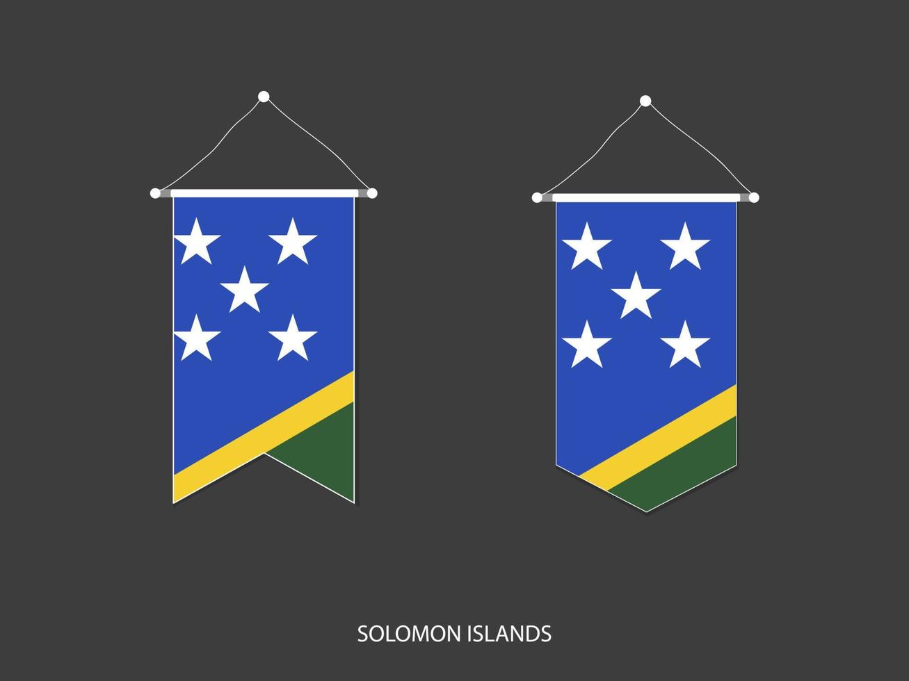 bandeira das ilhas salomão em várias formas, vetor de bandeirola de bandeira de futebol, ilustração vetorial.