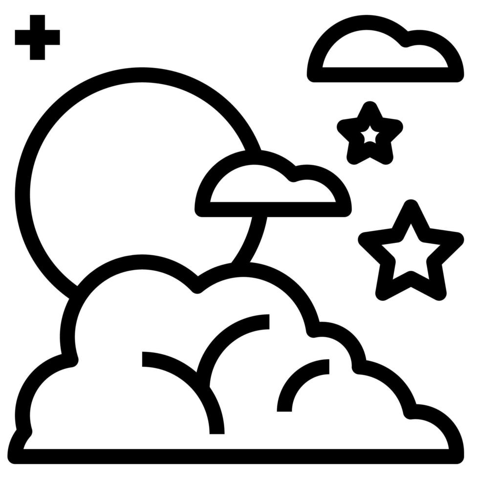 céu noturno paisagem estrela colud ícone de clipart vetor