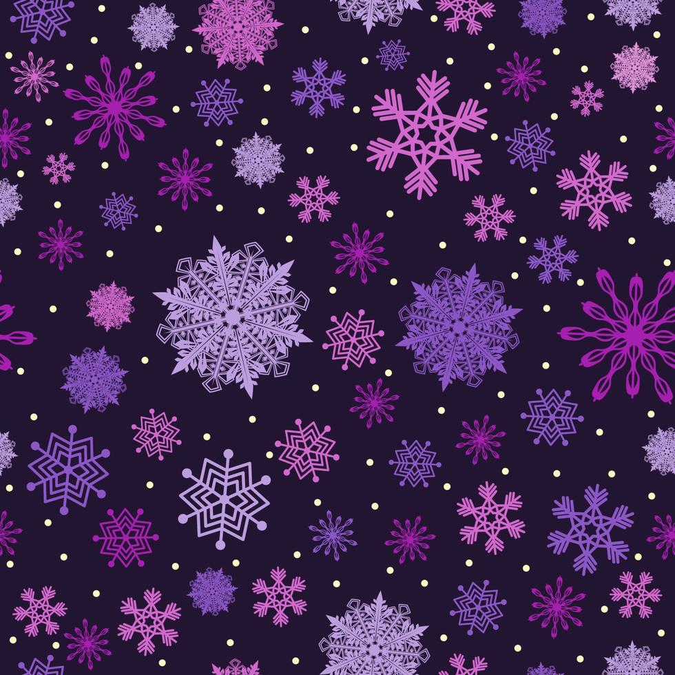 padrão de Natal feito de flocos de neve e pontos, fundo sem emenda de inverno vetorial com neve, ilustração de férias de design de Natal. vetor