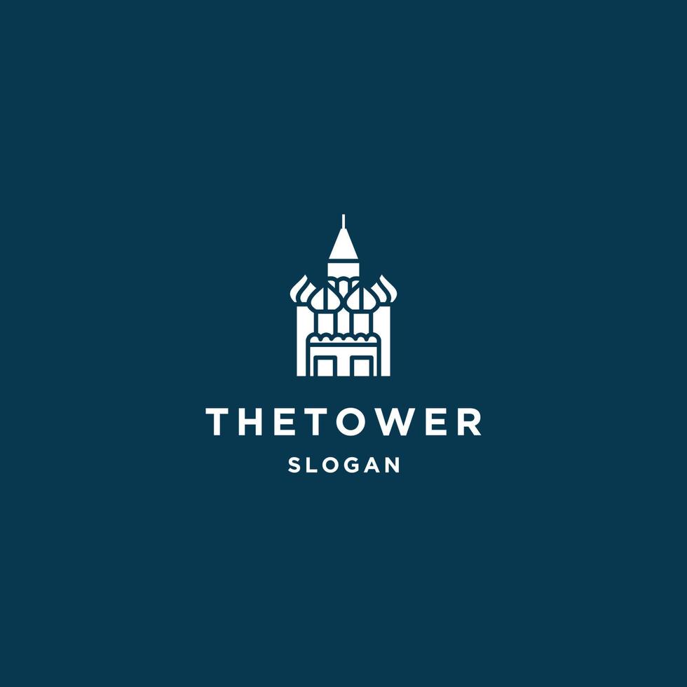modelo de design plano de ícone de logotipo de torre vetor