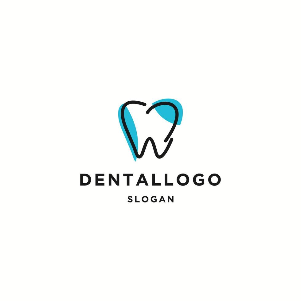 modelo de design plano de ícone de logotipo odontológico vetor