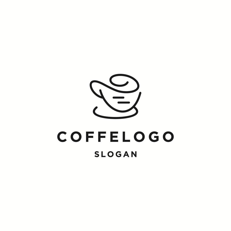 modelo de design plano de ícone de logotipo de café vetor
