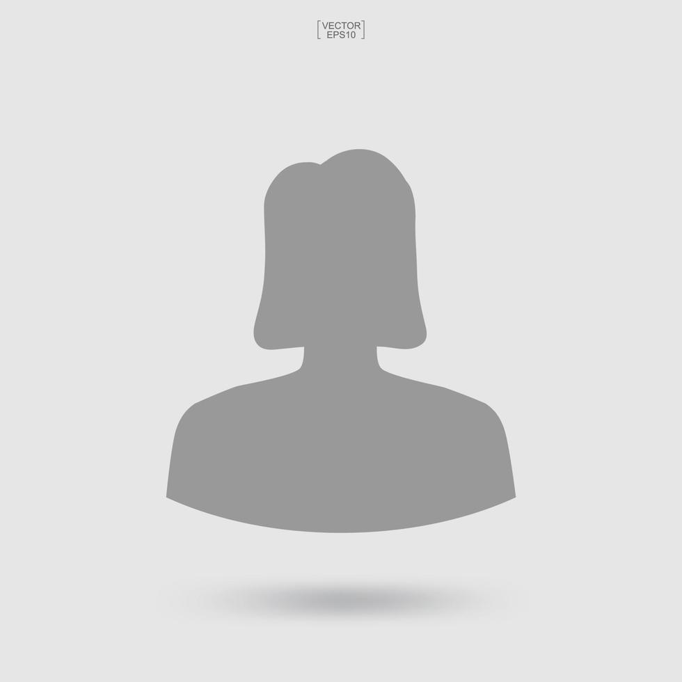 ícone de mulher para perfil de usuário. ícone feminino. humanos ou pessoas assinam e simbolizam. vetor. vetor