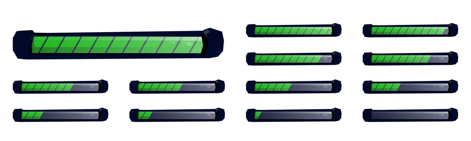 barra de progresso líquido estilizado aplicativo de videogame hud ui conjunto de modelo de ícone de vetor de item