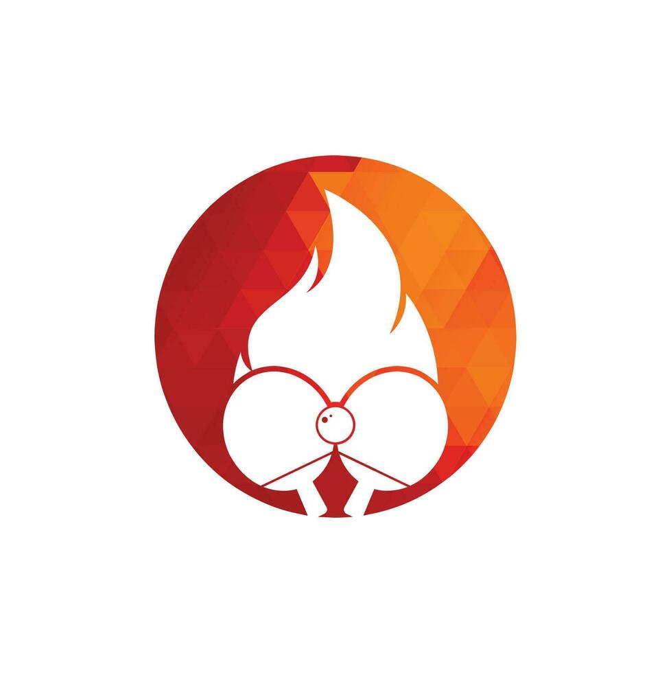 modelo de design de ícone de logotipo de fogo e ping pong. tênis de mesa, ícone de vetor de pingue-pongue.