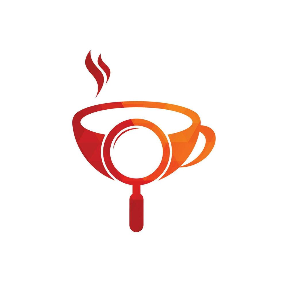 vetor de design de modelo de logotipo de café de pesquisa. vetor de modelo de logotipo de lupa de café.