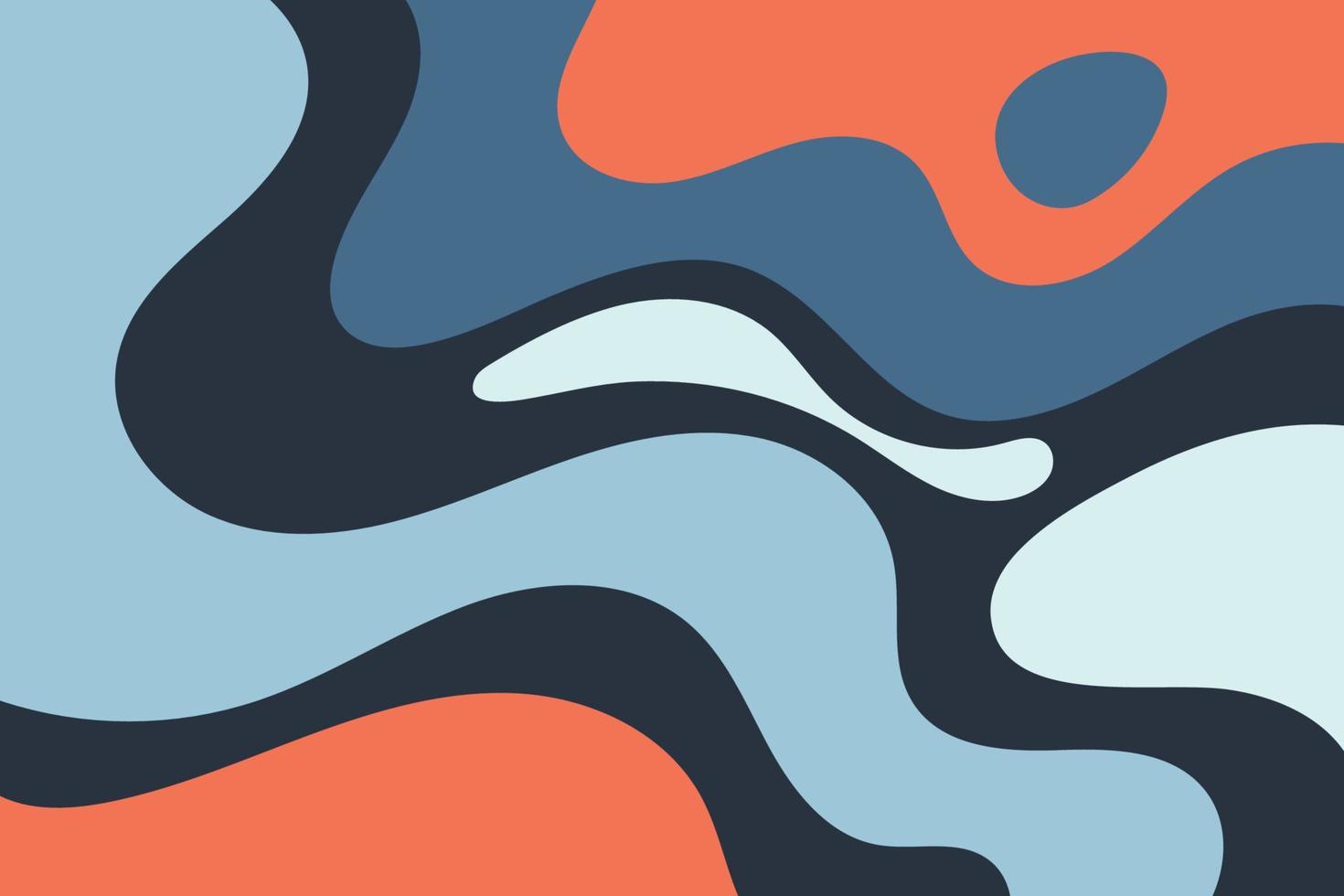fundo minimalista de formas onduladas planas e molhadas. ilustração de pano de fundo de ondas de salpicos suaves abstratos vetor