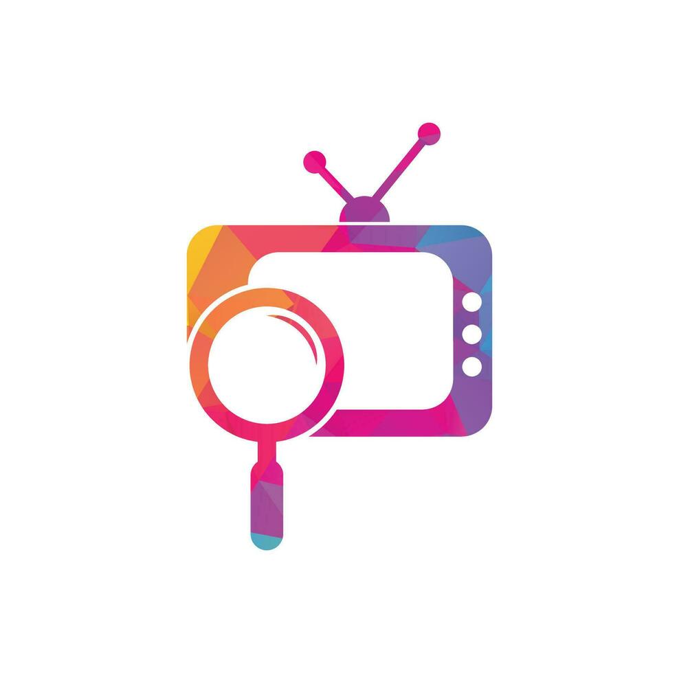 encontre o vetor de design de modelo de logotipo de canal. procurando ilustração de modelo de logotipo de canal de tv. ícone de vetor de logotipo de pesquisa de canal de tv